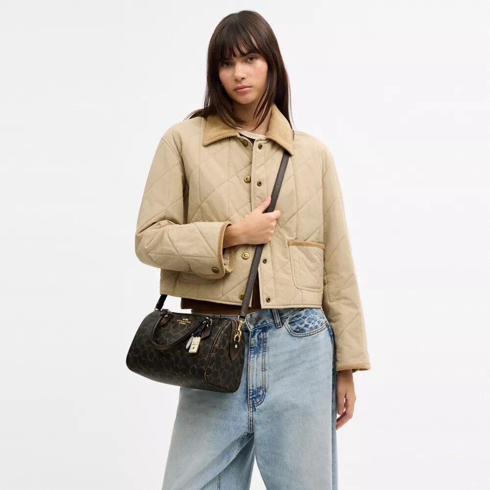 Rowan Satchel Bag in Loved Signature Canvas with Charms