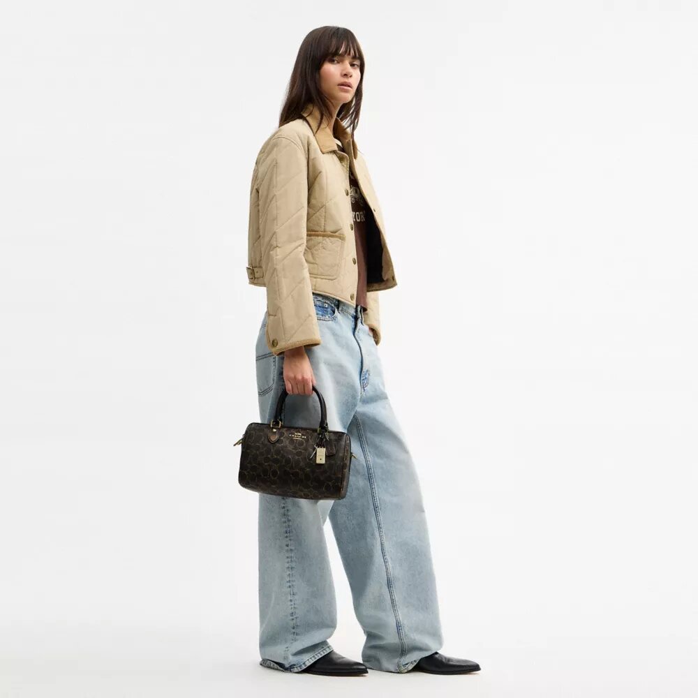 Rowan Satchel Bag in Loved Signature Canvas with Charms