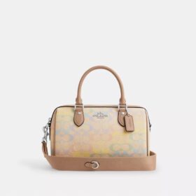 Rowan Satchel Bag in Rainbow Signature Canvas