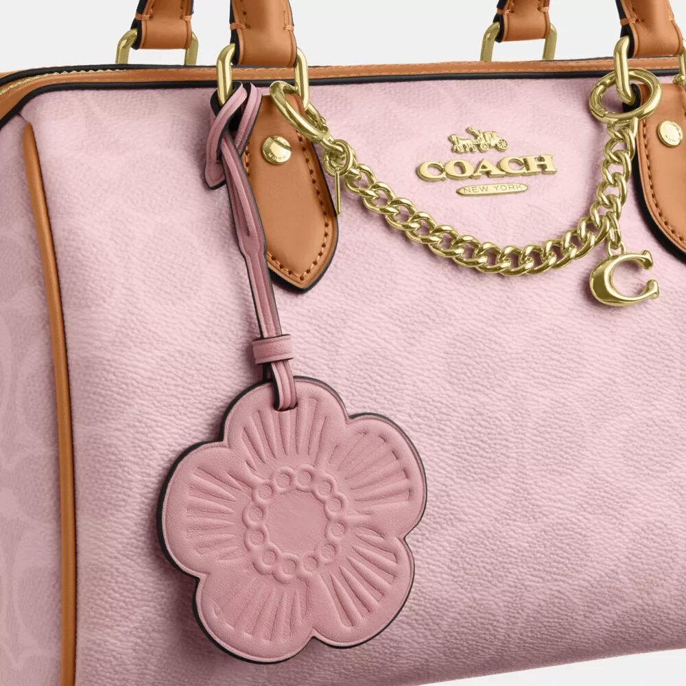 Rowan Satchel Bag in Signature Canvas with Charms