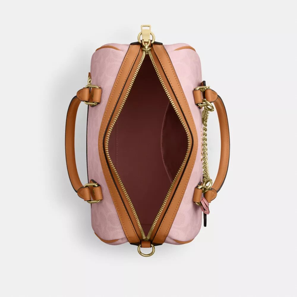 Rowan Satchel Bag in Signature Canvas with Charms