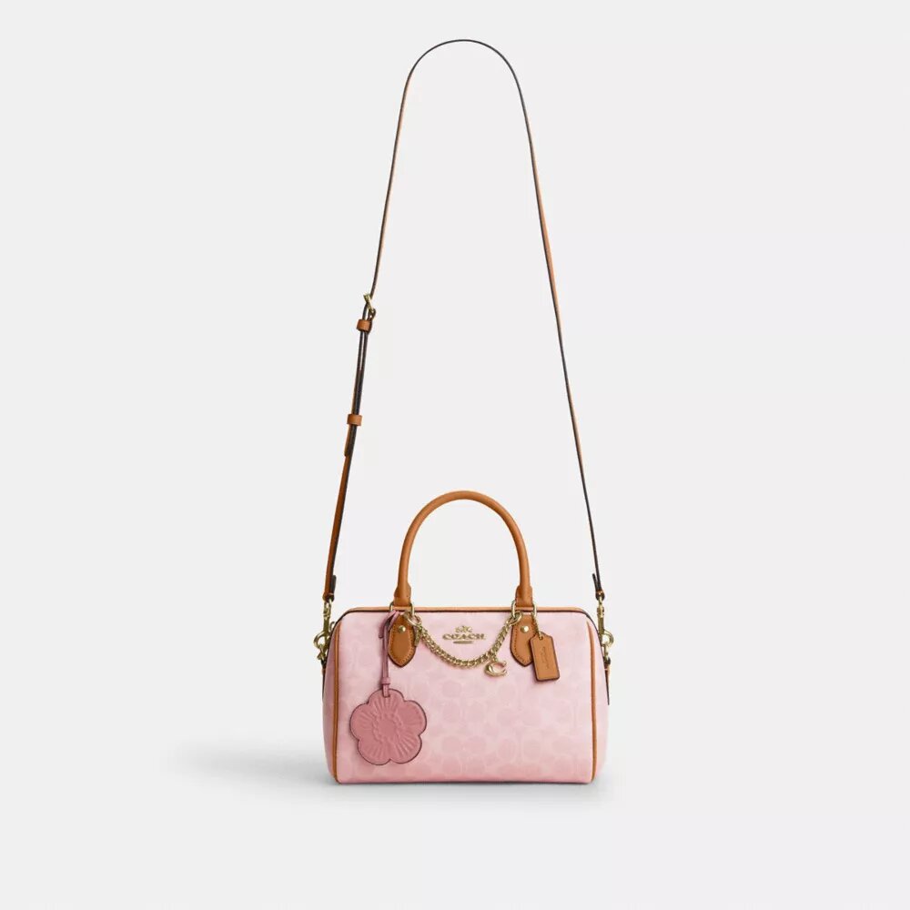 Rowan Satchel Bag in Signature Canvas with Charms