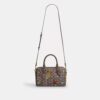 Rowan Satchel Bag in Signature Jacquard with Floral Embroidery
