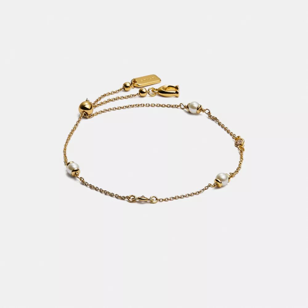 Sculpted C Pearl Slider Bracelet