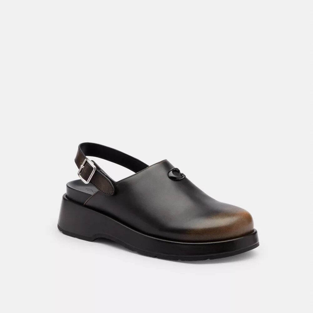 Sculpted C Platform Clog in Loved Leather