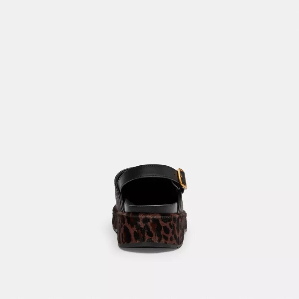 Sculpted C Platform Clog with Leopard Print
