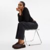 Sculpted C Platform Clog with Leopard Print
