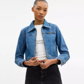 Sculpted C Shrunken Denim Jacket in Organic Cotton