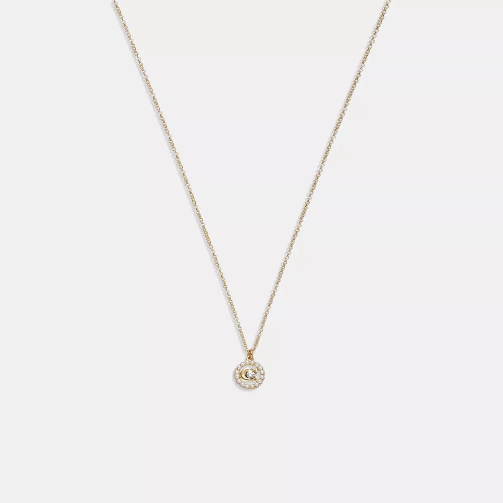 Signature Crystal Pearl Pendant Necklace