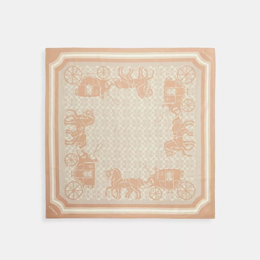 Signature Horse and Carriage Print Silk Square Scarf