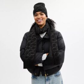 Signature Metallic Beanie and Muffler Gift Set
