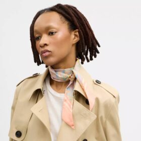 Signature Rainbow Print Silk Skinny Scarf