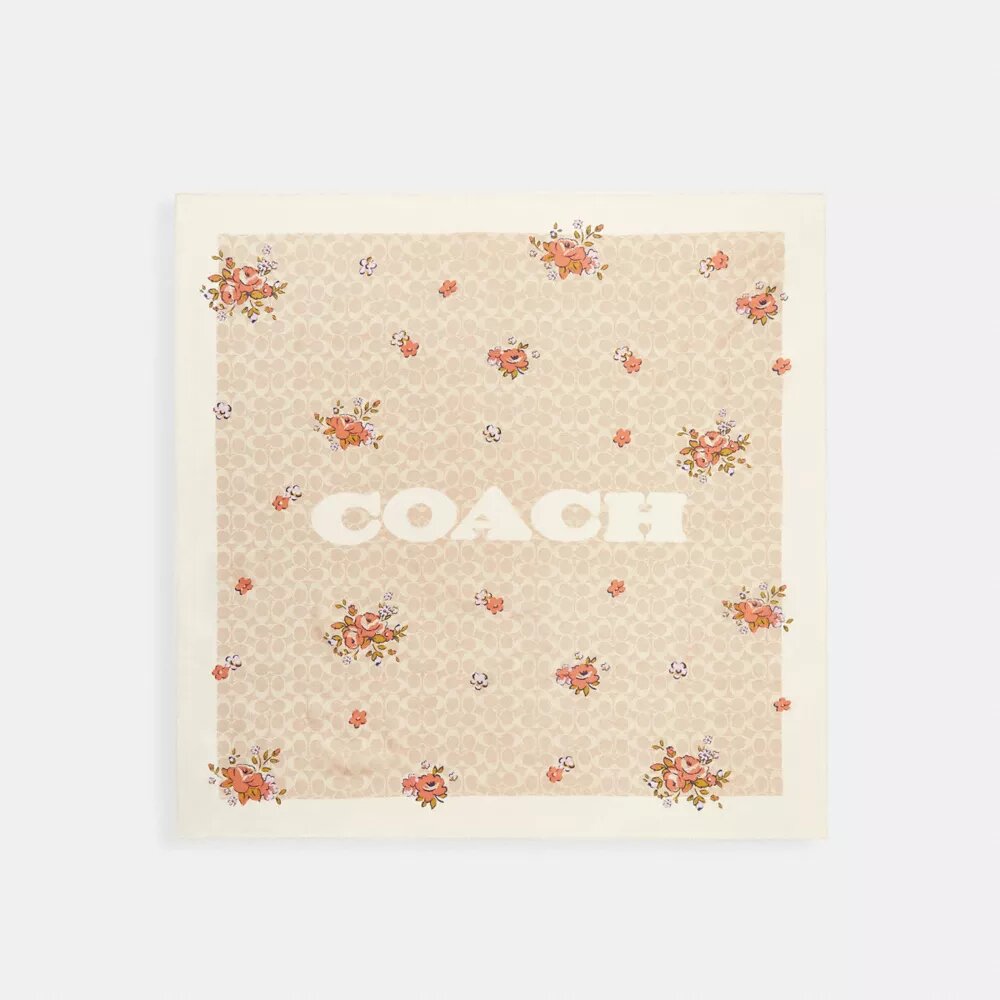 Signature Spring Blossom Print Silk Square Scarf