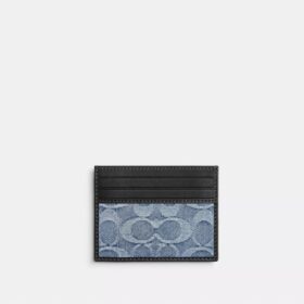 Slim Id Card Case in Loved Signature Denim