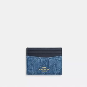 Slim Id Card Case in Regenerative Cotton with Quilting
