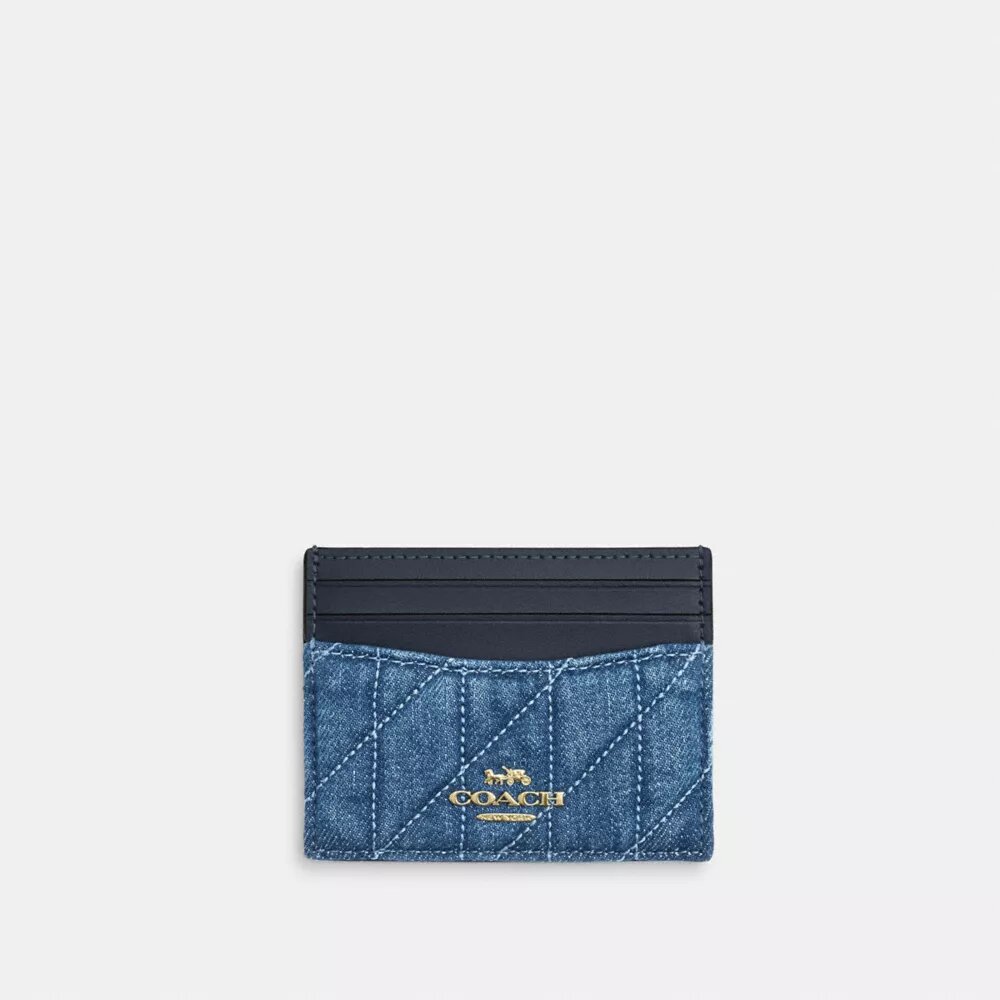 Slim Id Card Case in Regenerative Cotton with Quilting