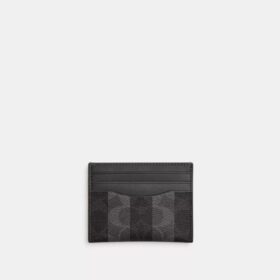 Slim Id Card Case in Signature Canvas with Stripes
