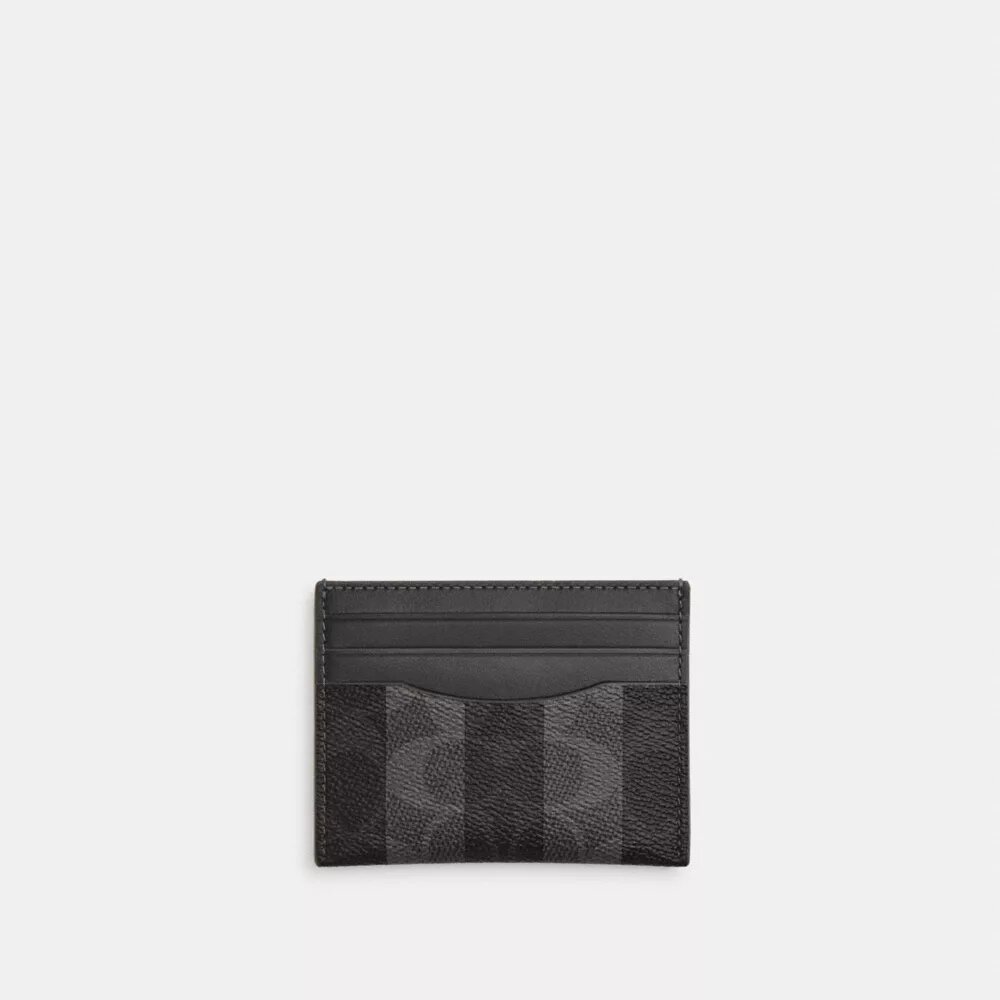 Slim Id Card Case in Signature Canvas with Stripes