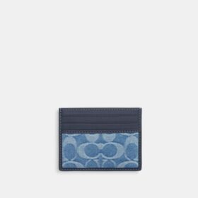 Slim Id Card Case in Signature Denim