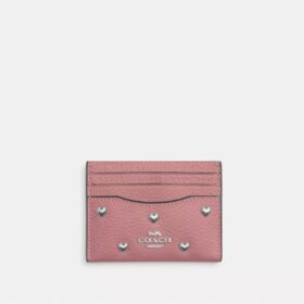 Slim Id Card Case with Heart Rivets