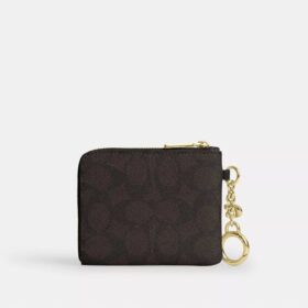 Small Corner Zip Wallet in Signature Canvas