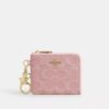 Small Corner Zip Wallet in Signature Denim with Charms