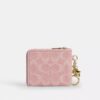 Small Corner Zip Wallet in Signature Denim with Charms