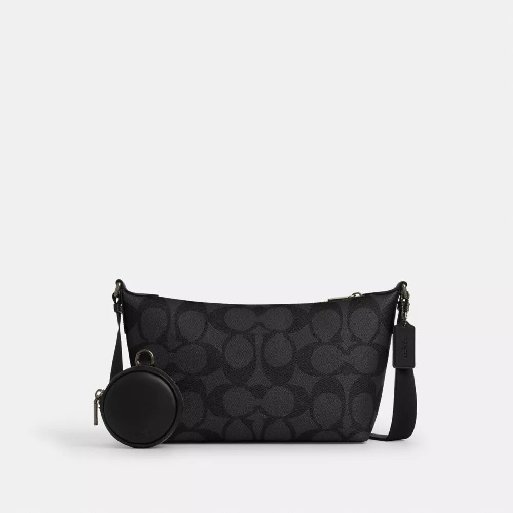 Small Finn Crossbody Bag with Pouch in Maxi Signature Canvas