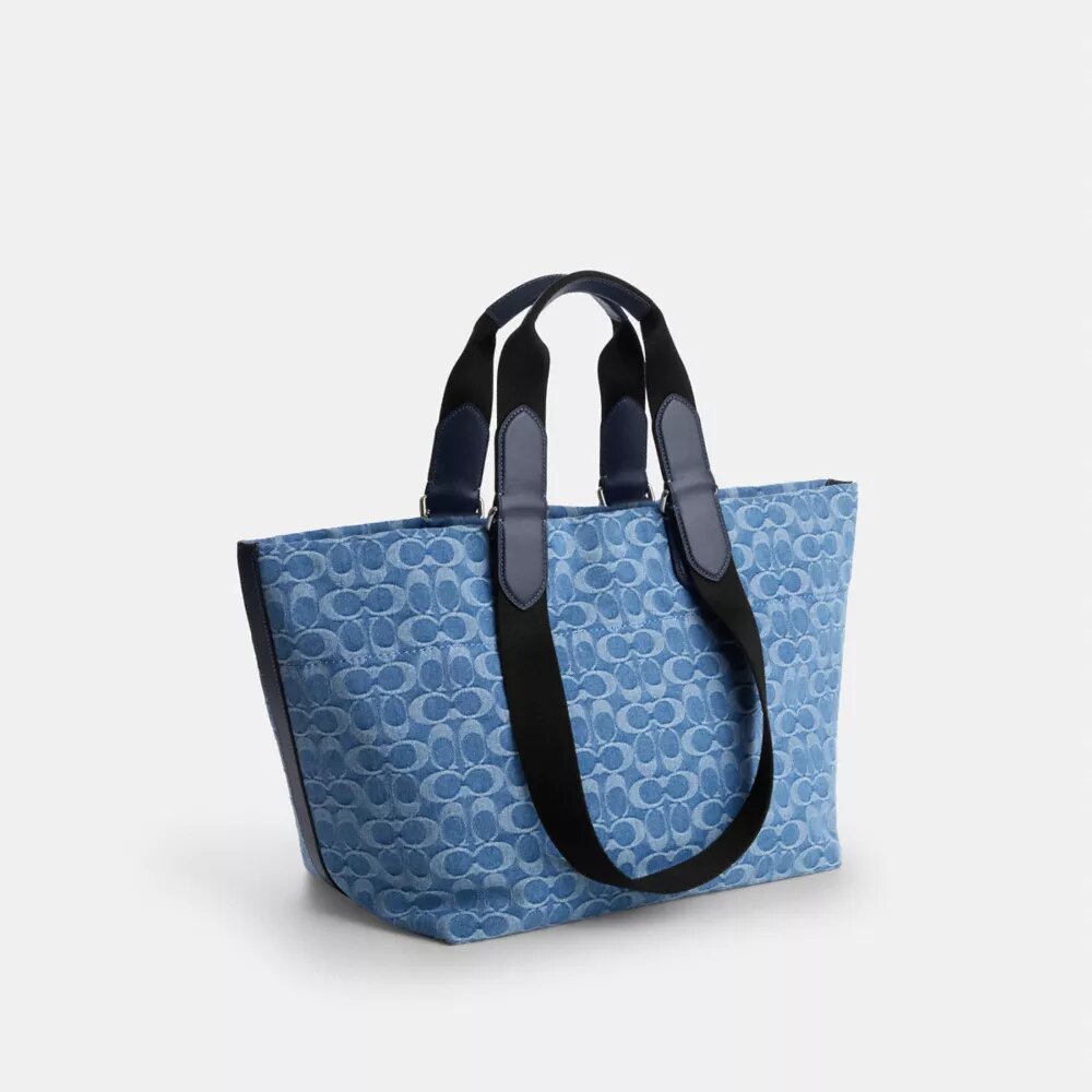 Small Tour Tote Bag in Signature Denim