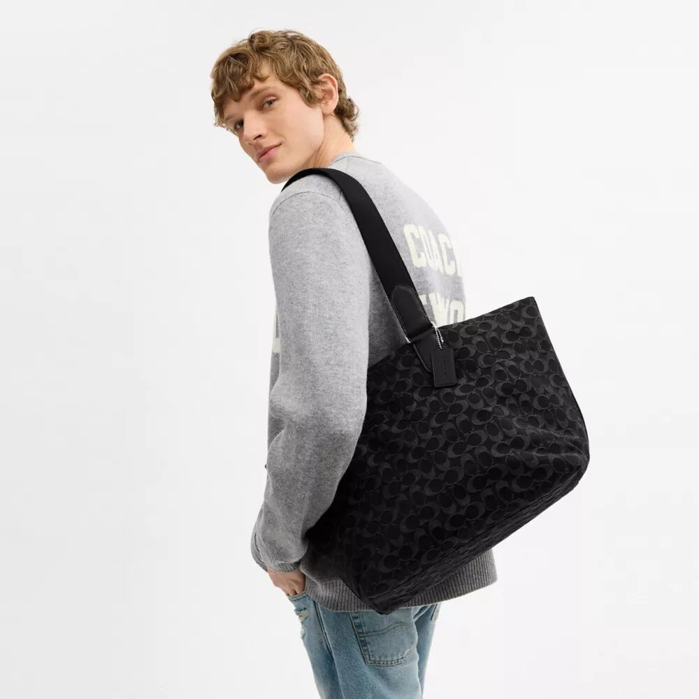 Small Tour Tote Bag in Signature Denim