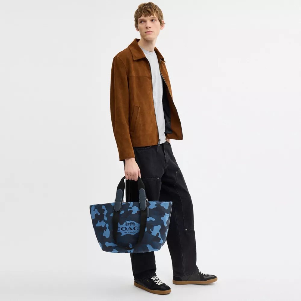 Small Tour Tote Bag with Camo Print
