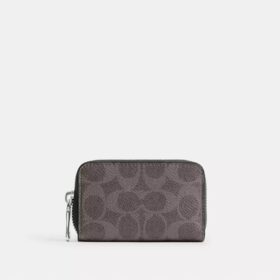 Small Zip Around Card Case in Signature Canvas