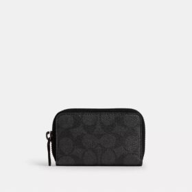 Small Zip Around Card Case in Signature Canvas