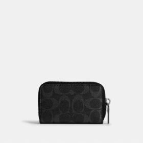 Small Zip Around Card Case in Signature Canvas