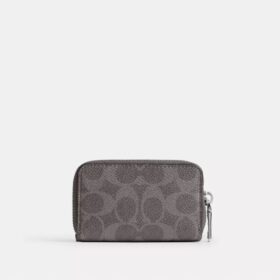 Small Zip Around Card Case in Signature Canvas