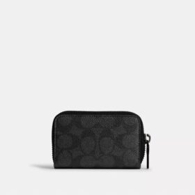 Small Zip Around Card Case in Signature Canvas