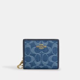 Snap Wallet in Signature Denim