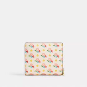 Snap Wallet with Floral Print and Charm