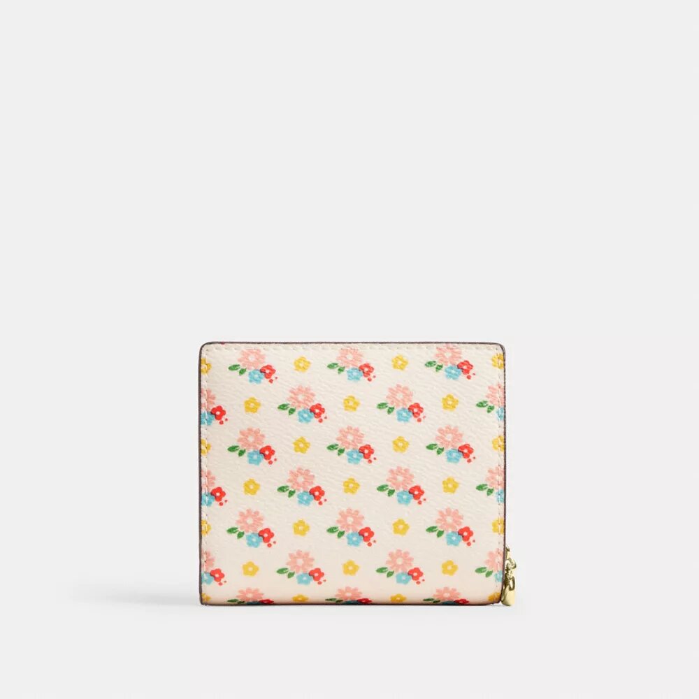 Snap Wallet with Floral Print and Charm