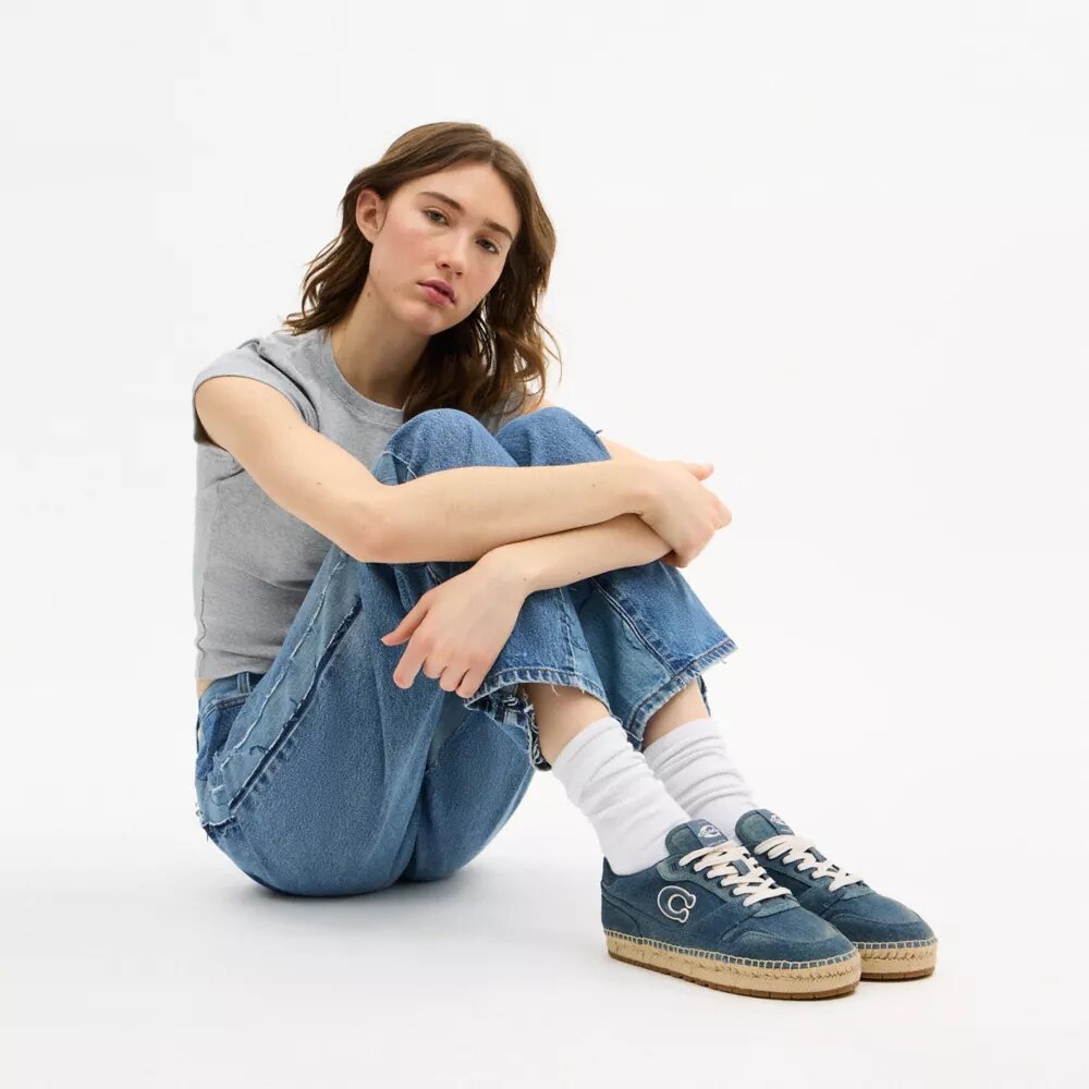 Soho Espadrille Sneaker in Loved Denim