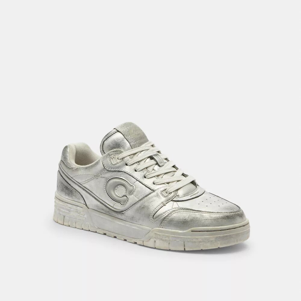Soho Sneaker in Distressed Metallic Leather