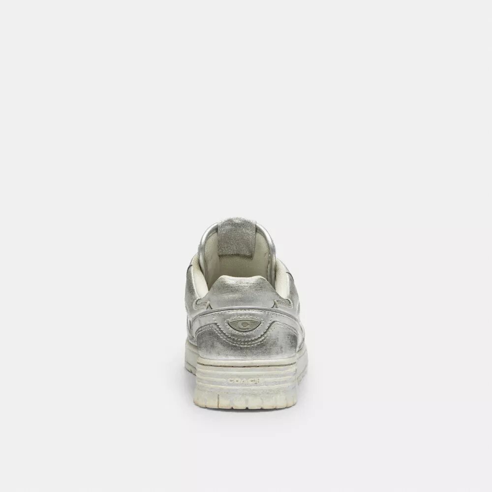 Soho Sneaker in Distressed Metallic Leather