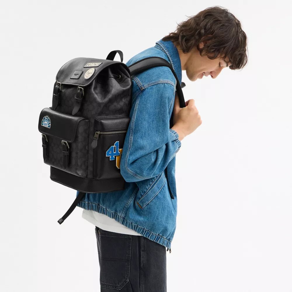 Sprint Backpack in Signature Canvas with Patches