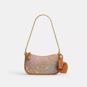 Swinger Bag 20 with Chain in Crystal Signature Jacquard