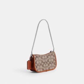 Swinger Bag 20 with Chain in Crystal Signature Jacquard