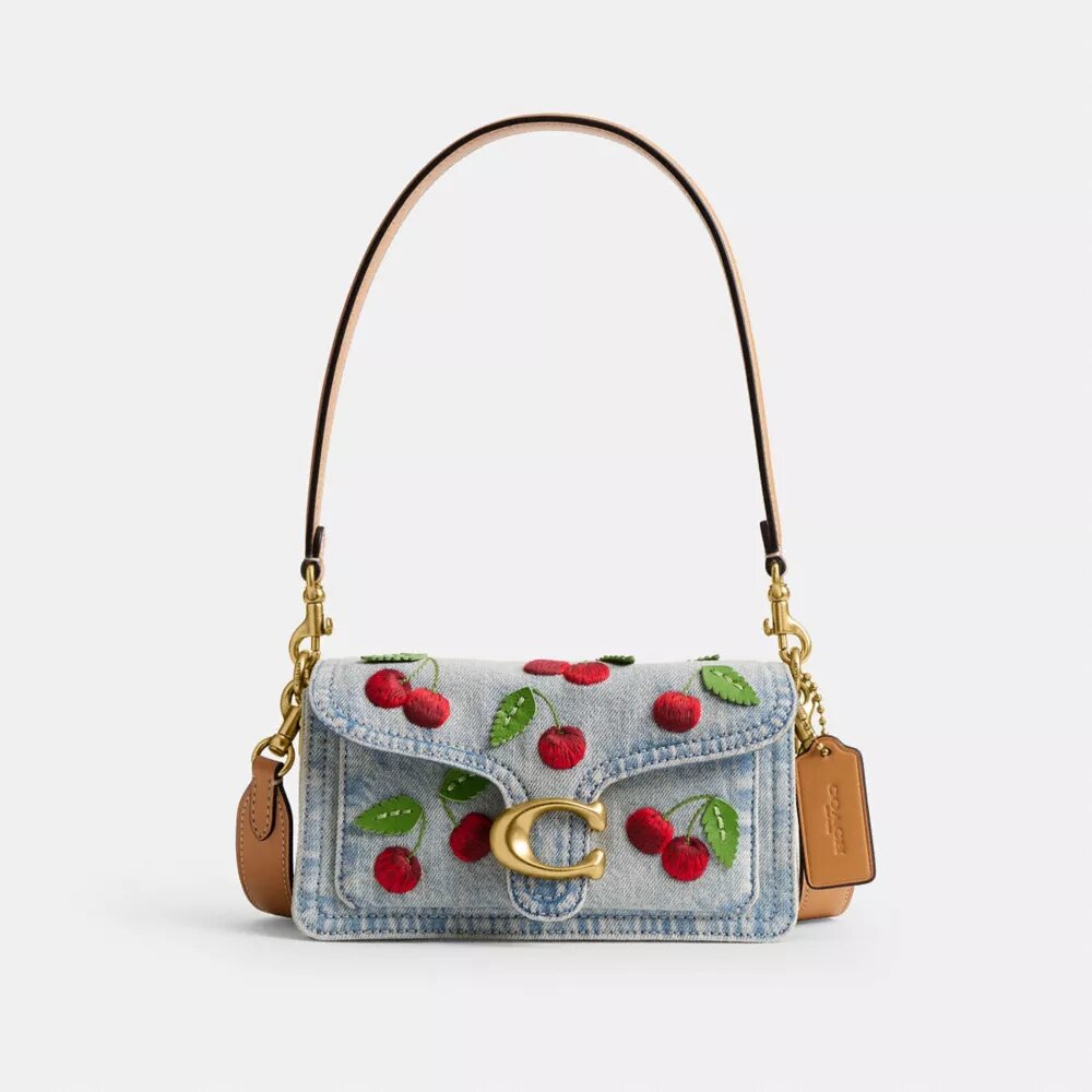 Tabby Shoulder Bag 20 with Cherry Embroidery