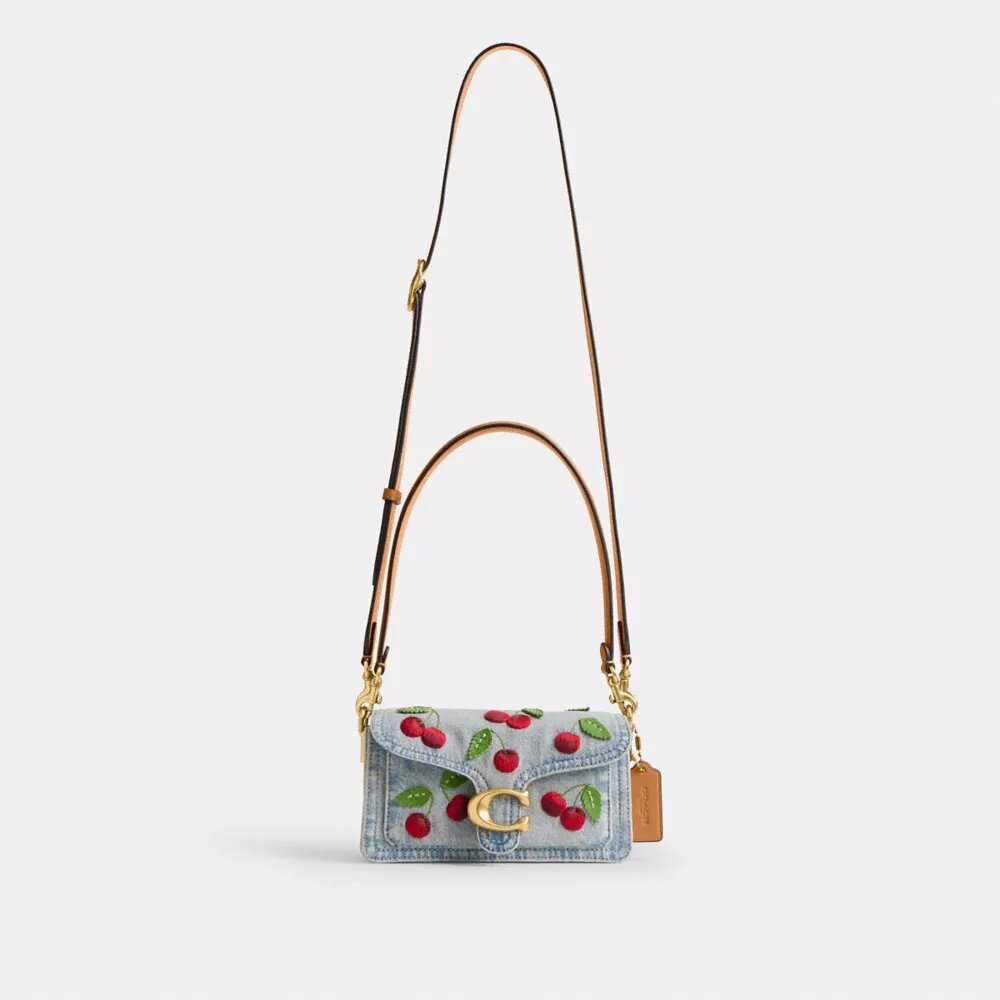 Tabby Shoulder Bag 20 with Cherry Embroidery