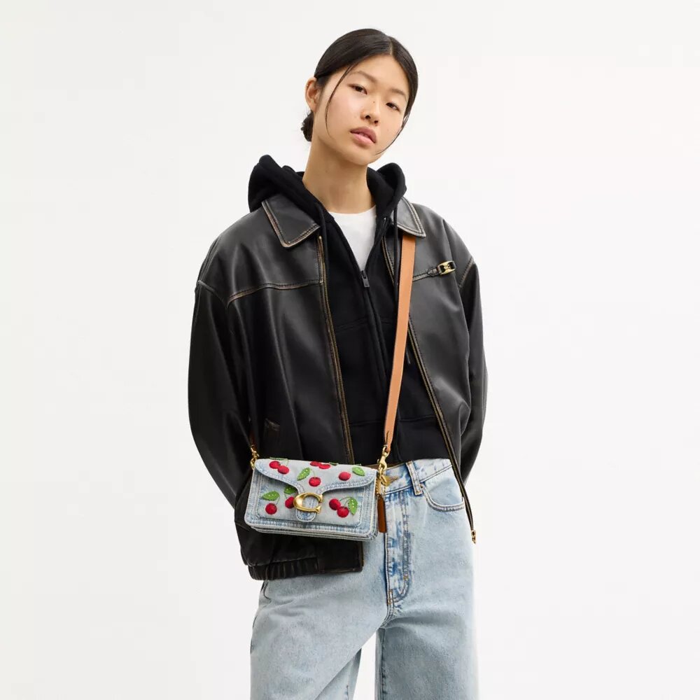 Tabby Shoulder Bag 20 with Cherry Embroidery