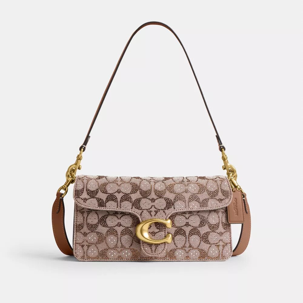 Tabby Shoulder Bag 26 in Crystal Signature Jacquard