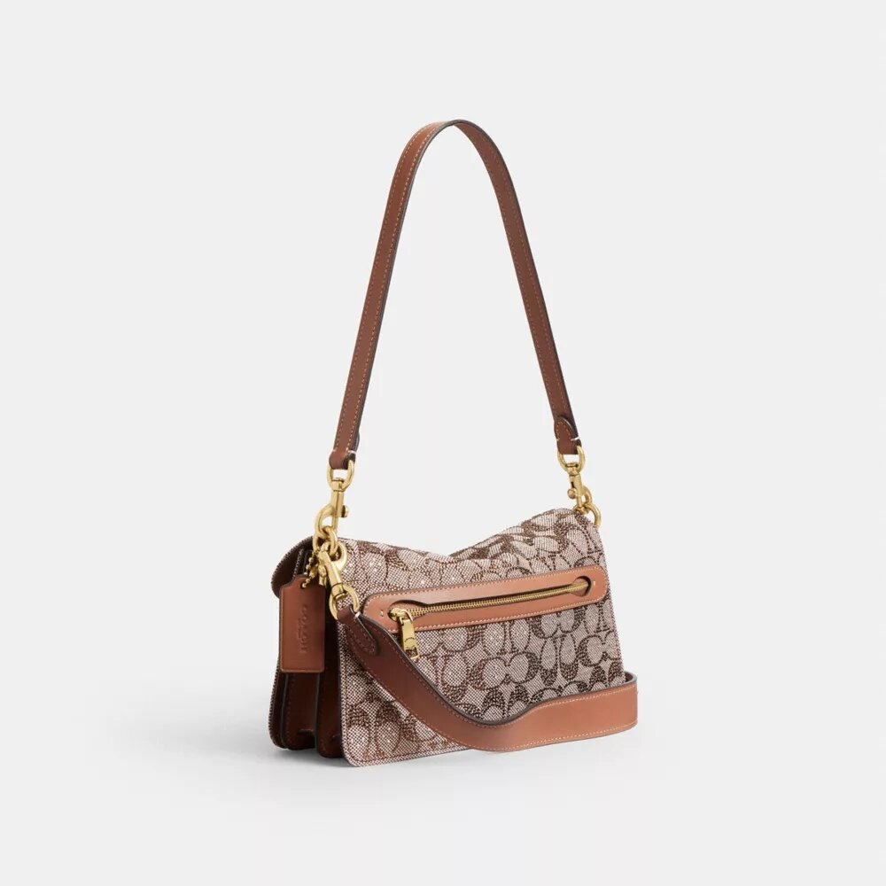 Tabby Shoulder Bag 26 in Crystal Signature Jacquard